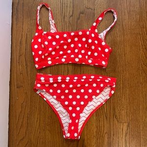 Body Glove Two Piece Bathing Suit size L Red/white